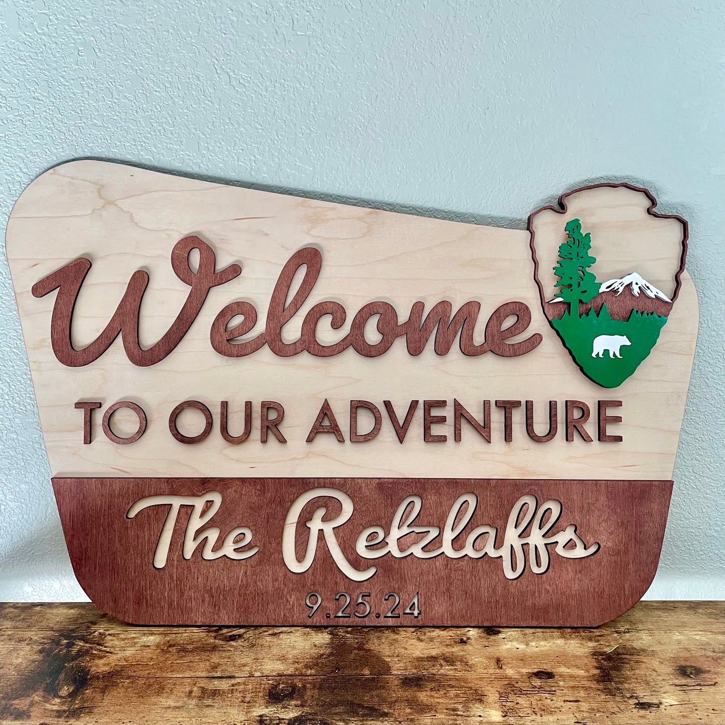 National Park Wedding Sign: Welcome to Our Adventure